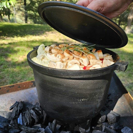 ЧУГУННЫЙ КАЛДЕЛЬ, Венгерский охотничий котелок, жареное мясо, 4л, для камина ГРИЛЬ