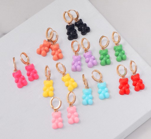 Подвеска Haribo Teddy Bear Jelly из бусин с цирконами, золото