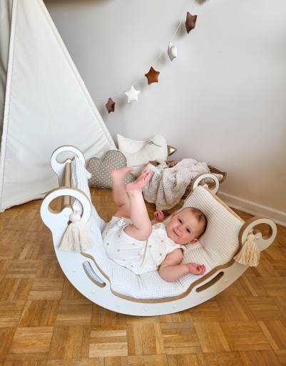 Деревянная качалка для детей - Montessori Colorful Rocker, размер M