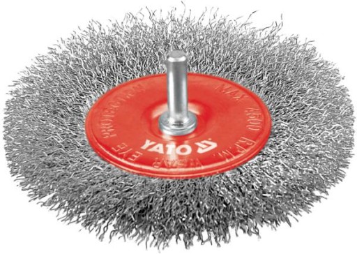ДИСКОВАЯ ЩЕТКА YATO 100 ММ С ХВОСТОВИКОМ, НЕРЖАВЕЮЩАЯ ПРОВОЛОКА