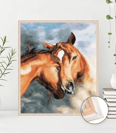 Malowanie Po Numerach z ramą Zestaw Obraz Końska Czułość 40x50cm