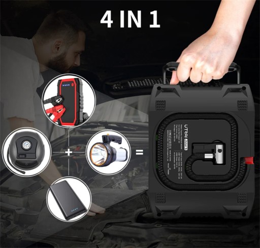 4 в 1 POWERBANK BOOSTER JUMP STARTER 2000A 150PSI