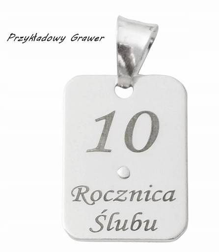 Łańcuszek Srebrny Męski Diamentowany Pełny 925 z Medalikiem Grawer Gratis