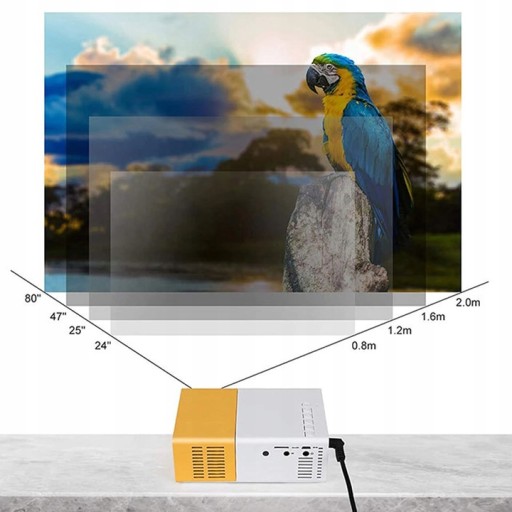 Przenośne Kino Domowe MINI Projektor Rzutnik LED FULL HD USB 920x1080 PILOT