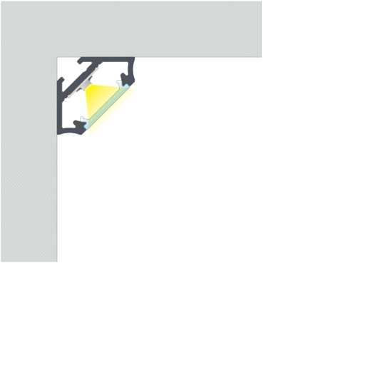 Profil aluminiowy listwa LED STUDIO PK-03 narożny kątowy surowy 100cm
