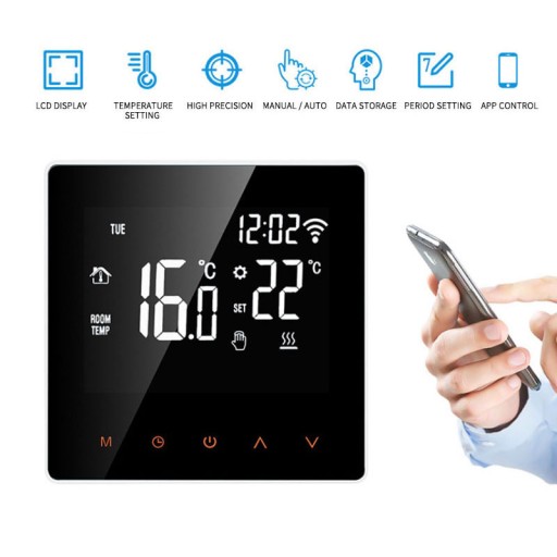 TUYA LCD WIFI ТЕРМОСТАТ для газового/водяного котла теплого пола 3А