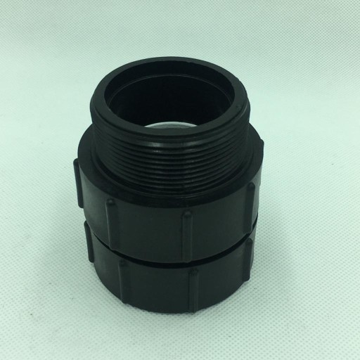 IBC S60*6 Резьбовой переходник с упором, черный,