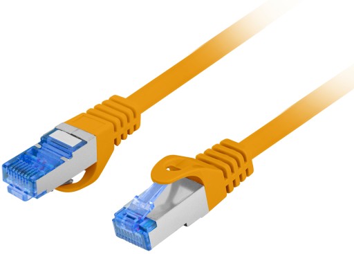 Kabel Internetowy Ethernet Skrętka RJ45 LAN kat 6A SFTP 0.25m Pomarańczowy