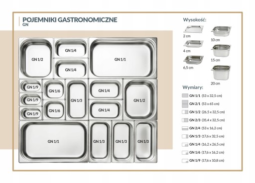POJEMNIK GASTRONOMICZNY STALOWY GN 1/1 - 2 CM 20 MM FORGAST FG04102