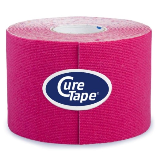 Taśma do kinesiotapingu tejpy CURETAPE CLASSIC do CIAŁA i TWARZY RÓŻOWA