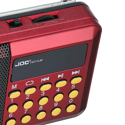 Мини-цифровое FM/MP3-радио с USB-аккумулятором, красное