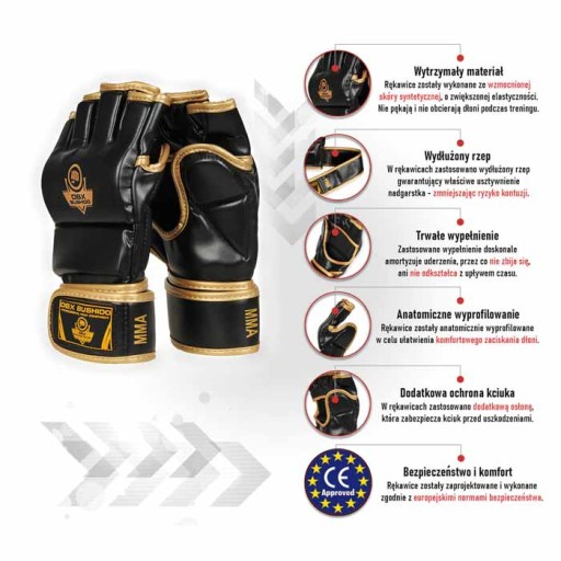 Перчатки для захвата Bushido MMA черные E1V8 L