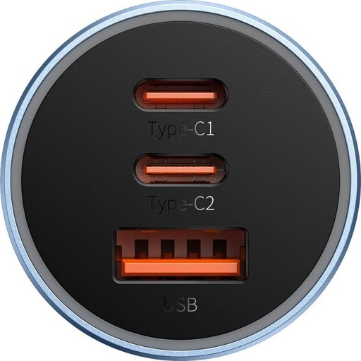 Автомобильное зарядное устройство Baseus 2xUSB-C, USB-A, QC, 65 Вт