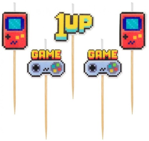 ŚWIECZKI PIKERY GAME ON figurki tort urodziny