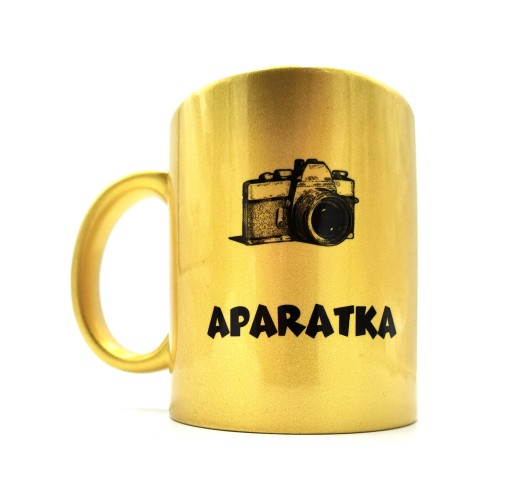 ЗОЛОТАЯ КРУЖКА С НАДПИСЬЮ И ФОТОПРИНТОМ + КОРОБКА