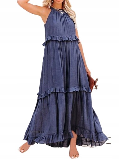 Moda Casual Letnia Luźno Dopasowana Długa Spódnica, XL