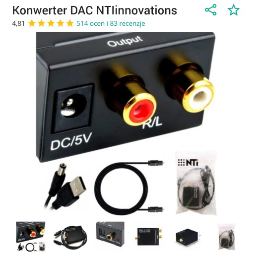 КОАКСИАЛЬНЫЙ КОНВЕРТЕР SPDIF TOSLINK в 2x RCA Cinch США