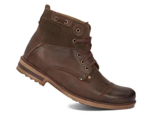 BUTY MĘSKIE SZTYBLETY OCIEPLANE SKÓRA 812 BRĄZ 41