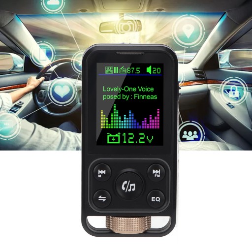 Bluetooth FM-передатчик 12–24 В, комплект громкой связи для телефонных звонков, автомобильное зарядное устройство Bluetooth a