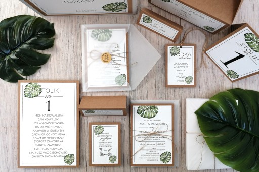 ZAPROSZENIA ŚLUBNE BOTANICAL BOHO RUSTYKALNE KALKA