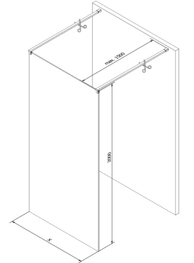 MEXEN KIOTO ŚCIANKA PRYSZNICOWA WOLNOSTOJĄCA 100 x 200 GUN GRAY szkło 8 mm