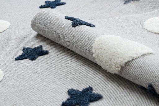 Yoyo Rug 200x290 со звездами точек в стиле Boho Grey Sensory Navy Blue