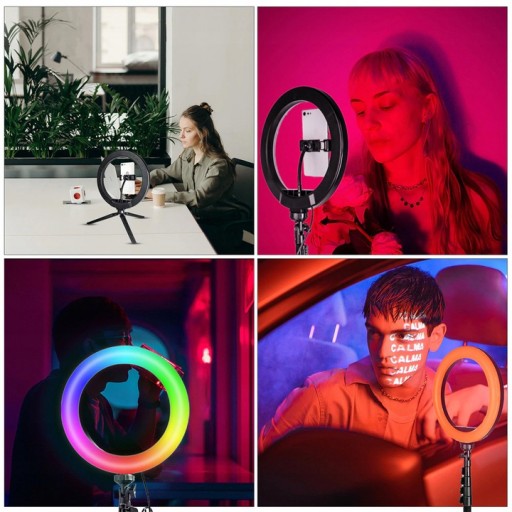 КОЛЬЦЕВАЯ СВЕТОДИОДНАЯ ЛАМПА С RGB ПОДСТАВКОЙ, БОЛЬШАЯ