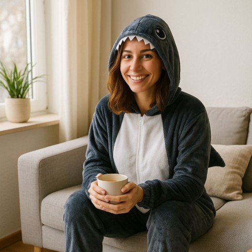 Пижамы Onesie Kigurumi Костюм Маскировка Серый Акула XXL: 185 - 195 см