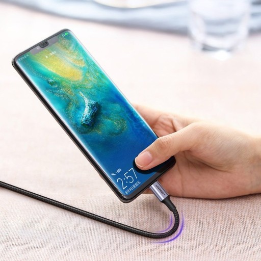Kabel przewód USB-C - USB-C Power Delivery Quick Charge 1m - szary