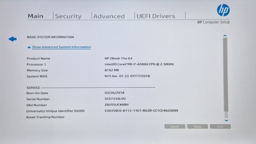 Чехол для ноутбука HP ZBook 15u G3 процессор i7