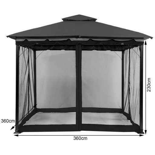 MOSKITIERA DO NAMIOT OGRODOWY PAWILON 3.6x3.6x2.3M