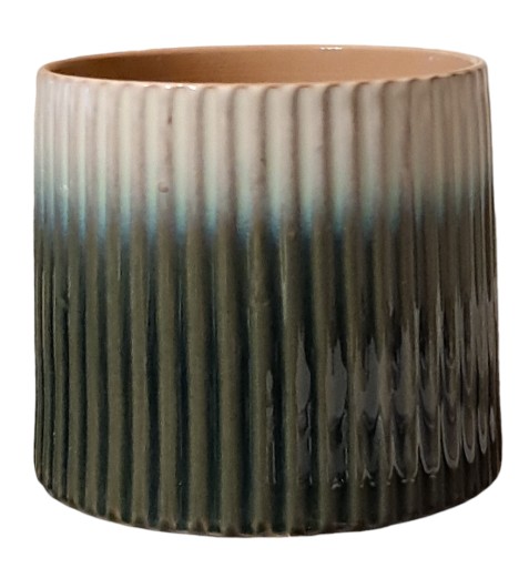 Osłonka Doniczka Ceramiczna Vintage 17,5x15 cm niebieska