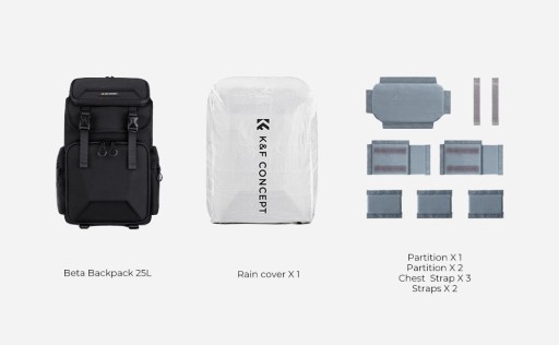 Рюкзак для фотографии K&F Concept KF13.098V2 черный водонепроницаемый 25л