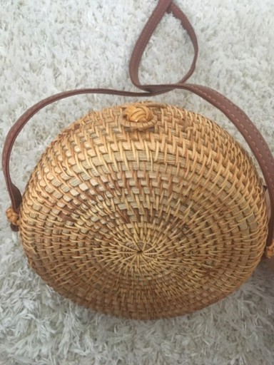 PIĘKNA OKRĄGŁA TOREBKA BOHO LATO BALI PLECIONA HIT