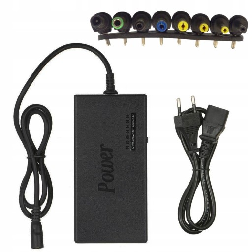 UNIWERSALNY ZASILACZ DO LAPTOPA ŁADOWARKA SIECIOWA MOC 100W 12-24V 8 WTYKÓW