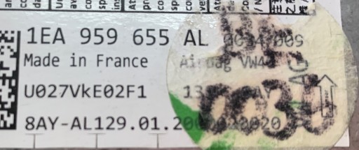 SKODA VW AUDI MODUŁ SENSOR AIRBAG 1EA959655AL
