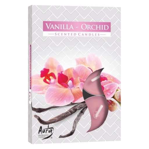 BISPOL AURA Podgrzewacze świeczki tealight WANILIA i ORCHIDEA, 6 szt