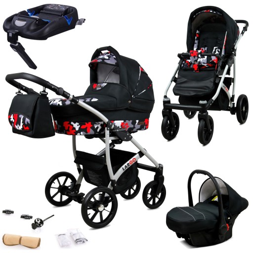 ДЕТСКАЯ КОЛЯСКА LARGO 4в1 АЛЮМИНИЙ + БАЗА ISOFIX