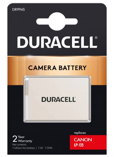 АККУМУЛЯТОР DURACELL ДЛЯ Canon LP-E8 EOS 550D/600D/700D 1020MAH