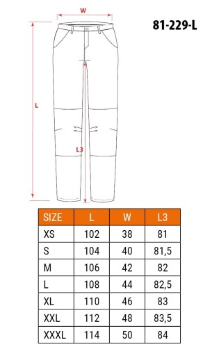 Рабочие брюки NEO JEANS, размер XL/54 DENIM, длина до талии.