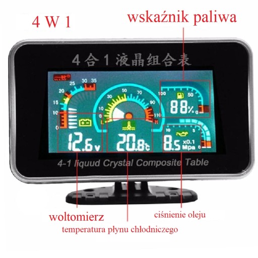WSKAŹNIK LCD TEMPERATURY CIŚNIENIA OLEJU WOLTOMIER