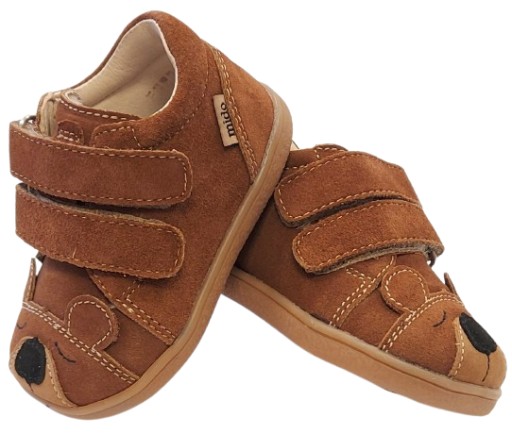 PÓŁBUTY BAREFOOT PÓŁWYSOKIE ELASTYCZNE BRĄZOWE RZEPY MIDO R 26 W 15,90 CM