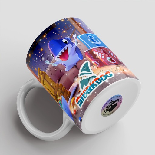 ПОДАРОЧНЫЙ НАБОР КРУЖКА ДЛЯ ДЕТЕЙ ТАТУ НАКЛЕЙКИ РЕКСИН SHARKDOG КАЧЕСТВО
