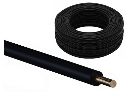 KABEL PRZEWÓD DY 4 H07V-U INSTALACYJNY MIEDZIANY DRUT CZARNY 10M