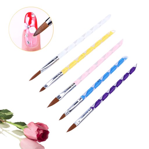 5 акриловых кистей для ногтей Kolinsky Manicure
