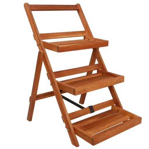 vidaXL Подставка для растений, 3 яруса, 50x63x80 см, массив акации