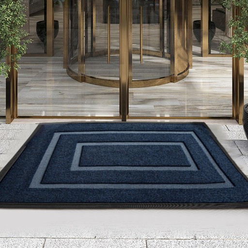 Mata na drzwi wejściowe, dywanik biurowy, do wewnątrz i na zewnątrz, wejście na patio, 60 cm x 90 cm, niebieski