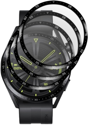 3x SZKŁO HYBRYDOWE FULL 3D DO HUAWEI WATCH GT 3 46MM + ZESTAW DO INSTALACJI