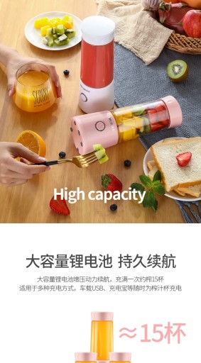 блендер Portable Multi-functional Small Household Mini Electric Juicer
