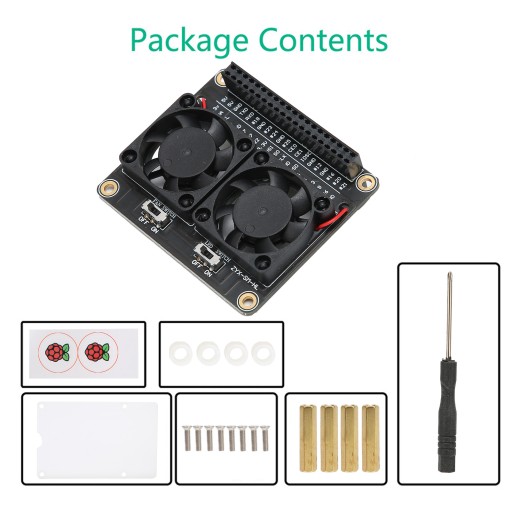 Вентилятор охлаждения для Raspberry Pi 4B 3B/3B